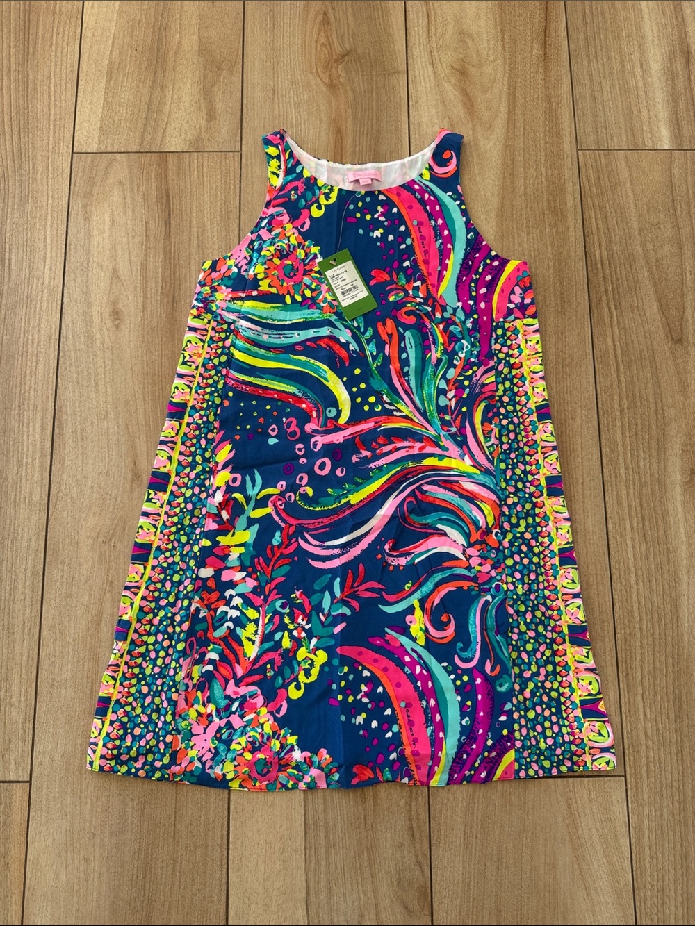 Lilly Pulitzer Jackie Silk Shift Dress Beach Loot Tropical Vibrant Floral